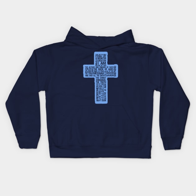 Names of Jesus Cross Kids Hoodie by AlondraHanley